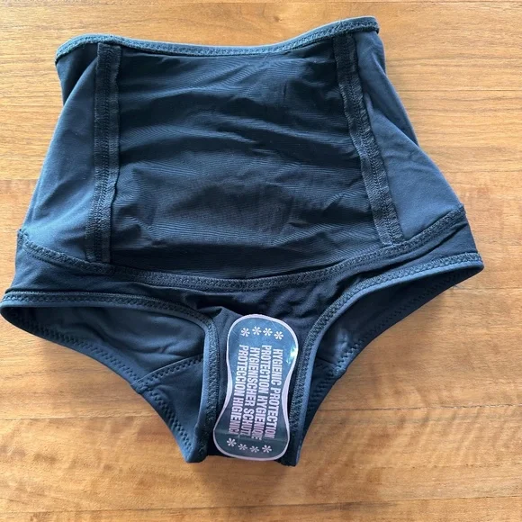 NWT *Luxe* Malia Mills High Waist Swim Bikini Bottom -  Black Size 1 - Picture 8 of 8